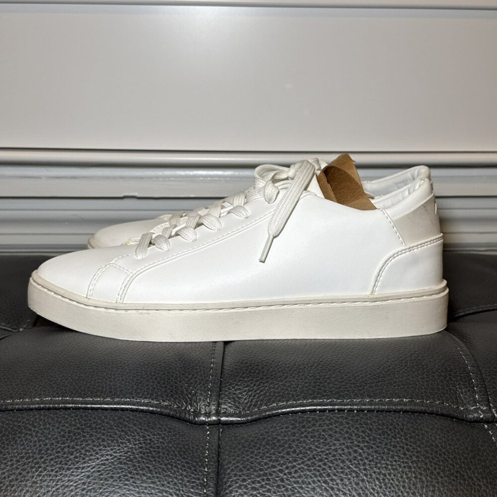 Thousand Fell Lace Up Vegan Leather Sneakers, Women's 7.5 (White/White) - Picture 4 of 7